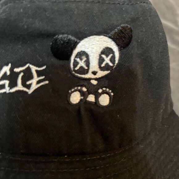 Sportsman 100% Cotton Boogie Black White Panda Bucket Hat - Picture 4 of 5